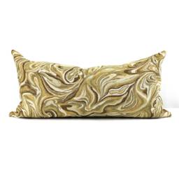 Green & Gold Throw Pillow Cover 12x24 Abstract Upholstery Fabric Pillowcase - thumbnail 3