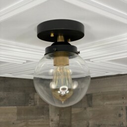 Bjorn Modern Single Light 6In Globe Ceiling Kitchen Flush Mount - thumbnail 2