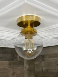 Bjorn Modern Single Light 6In Globe Ceiling Kitchen Flush Mount - thumbnail 1