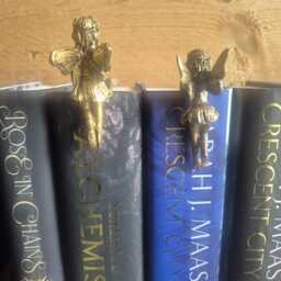Fairy Book Ornaments, Gold Rustic Fantasy Bookends, Set Of 2 - thumbnail 4