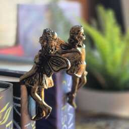 Fairy Book Ornaments, Gold Rustic Fantasy Bookends, Set Of 2 - thumbnail 2