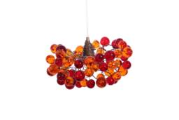 Bubbles Lighting, Ceiling Pendant Light With Orange & Red Wine Bubbles