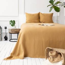Dusty Mustard Linen Pillow Case -Dusty Camel Brown Pillow - Cinnamon Envelope Standard, Queen, King Sizes-Linen - thumbnail 3