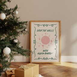Deck The Halls With Disco Balls Christmas Art Print - thumbnail 3
