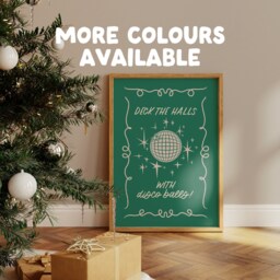 Deck The Halls With Disco Balls Christmas Art Print