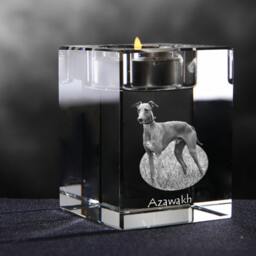 Azawakh 2, Crystal Candlestick With Dog, Souvenir, Decoration, Limited Edition, Collection - thumbnail 2