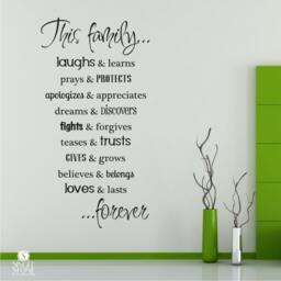 Family Rules Wall Decals Quote - Vinyl Text Words Custom Home Decor
