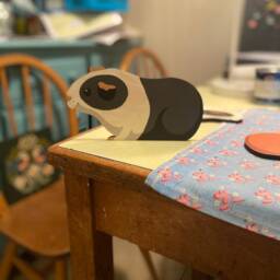 Hand Painted Black & White Guinea Pig To Sit On A Door Frame, Shelf, Picture Rail Or Staircase Etc - thumbnail 2