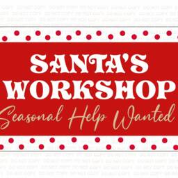 Santas Workshop Wreath Sign, Xmas Wreath Sign, Christmas Sign Uk, Metal Xmas Attachment - thumbnail 3