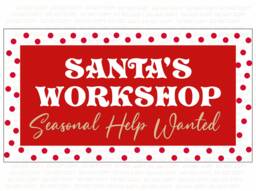 Santas Workshop Wreath Sign, Xmas Wreath Sign, Christmas Sign Uk, Metal Xmas Attachment - thumbnail 1