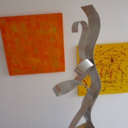 "Modern Abstract Aluminum Metal Sculpture Artist Unique ""Jump" - thumbnail 3