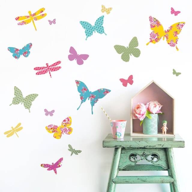 Shanghai Butterfly Wall Stickers - Fabric Decals, Not Vinyl - image 1