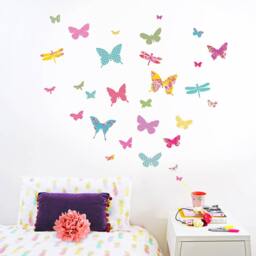 Shanghai Butterfly Wall Stickers - Fabric Decals, Not Vinyl - thumbnail 2