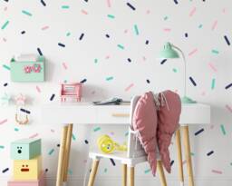 Sprinkles - Vinyl Wall Decals Colorful Modern Confetti Lines Stickers Multiple Colours Baby Boys Girls Nursery Kids Room D??cor