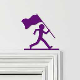 Door Topper Man Running With Flag Various Colours Top Of Decorative Sign - Novelty Wall Decor, Frame Art, Art - thumbnail 4