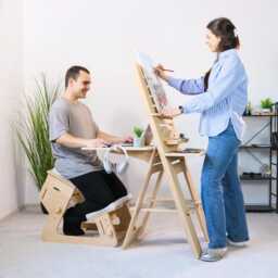 Adjustable Standing Desk Easel Plywood Drafting Table, Artist Gift - thumbnail 2