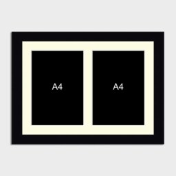 Multi Photo Picture Frame - Holds 2 A4 Certificates/Photos in A Black Wood - thumbnail 2
