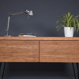 Industrial Chest Of Drawers With Large Bamboo & Iron Legs - thumbnail 3