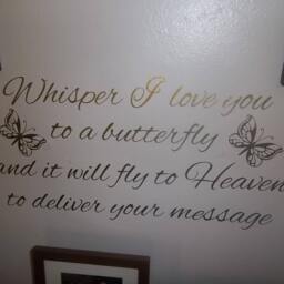 Whisper I Love You To A Butterfly & It Will Fly Heaven Deliver Your Message. Vinyl Wall Decal - thumbnail 2