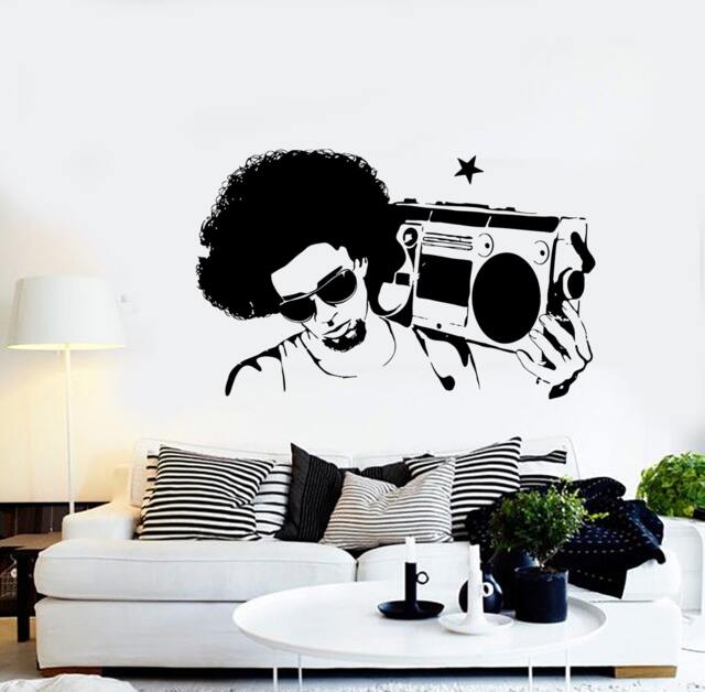 Wall Vinyl Music Retro Boombox Guaranteed Quality Decal Mural Art 1553Dz - image 1