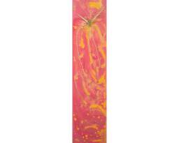 Pink Wall Clock Narrow Silent Non Ticking Unusual Clock, Art For Modern Glass Art, Unique Housewarming Gift Not Resin