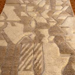 Brown Berber Mrirt Rug Authentic Boho Tribal Wool Rug - 4.9 X 8.5 Ft - thumbnail 3