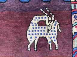 Afghan Pictorial Wool Rug, Minnar Area Scenery Wall Hanging Decor Tribal One Of Kind 4x5 Ft