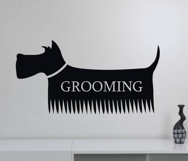 Pet Grooming Wall Decal Vinyl Sticker Window Logo Animal Decorations Dog Lover Gift Puppy Shop Salon Decor Poster Mural Petg4 - image 1