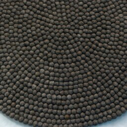 Round Marbled Grey Ball Rug - Natural Wool Hand-Felted Pom Rugs Felt Carpet For Living Room & Office Decor - thumbnail 3