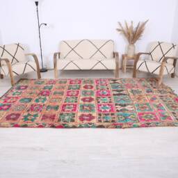 Vintage Boujaad Rug, Pink Moroccan Rug, 6x10 Ft - thumbnail 2