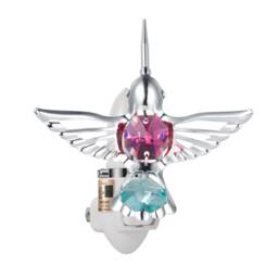 24K Gold Plated Handcrafted Hummingbird Luxury Night Light Decorated Swarovski Crystals Bedroom Bathroom Kids Room Gift Premium Decor - thumbnail 3