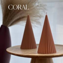 Ribbed Cone Soy Wax Candle Minimalist Home Decor - thumbnail 2