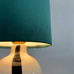 Green Velvet Cylinder Lampshade, Extra Tall Lampshade Plain Green Velvet Drum - thumbnail 3
