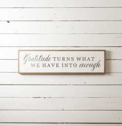 Gratitude Wall Sign - Farmhouse Living Room Decor - 31x8.5, Christian Style - thumbnail 1