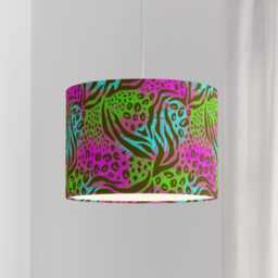Tropical Leaves Animal Print Pink Lamp Shade 25cm 30cm 35cm 40cm 45cm Botanical Green Sage Exotic Palms Drum Lampshade Table Ceiling Pendant - thumbnail 2