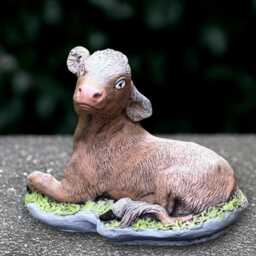 Concrete Cow Statue Garden Sculpture Farm Animal Garden Decor Outdoor Ornament Cement Figurine Farmyard Decoration Lover Gift - thumbnail 1