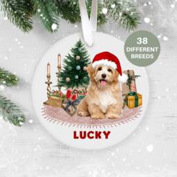 Havanese, Dog Christmas Decoration , Personalised Ornament, Custom Pet Lover Personalized Bauble UK - thumbnail 1