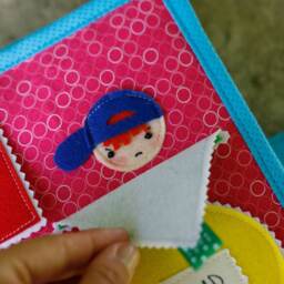 Emotions Flaps Page For Custom Built Quiet Book By Tomtoy, Fabric Busy Book Pages, 20x20cm, Single - thumbnail 3