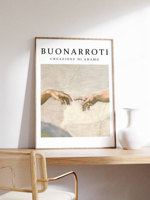 The Creation Of Adam, Michelangelo, Classical Art, Spiritual Print, Religious Poster, Wall Art Decor, Astrology Gift Idea, A1/A2/A3/A4 - image 1