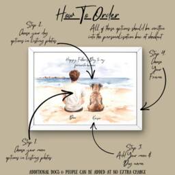 Dog Gifts For Dad, From The To Fathers Day Daughter, Gift Personalised Pet Print, Presents Dad - thumbnail 2