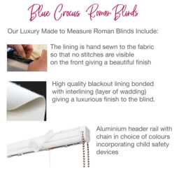 Roman Blinds Handcrafted Made To Measure Lined Bespoke Fabric Printed By Fryett's - thumbnail 2