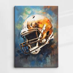 Football Helmet Retro Vintage Oil Painting Style Wall Art Framed Canvas Poster Print Home/Office Room Decor Teenager Athlete Gift - thumbnail 3