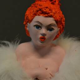 Lady Bubba Sculpture Papier-Mache Doll 30x12x14 cm Sculpture By - thumbnail 4
