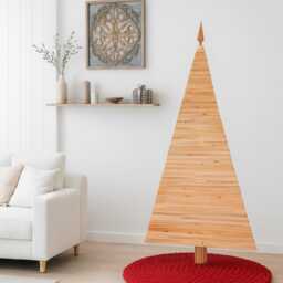 Designer Unique Xmas Tree 2025-2026 Rainbow Succulent Christmas Handmade Wooden Stained Colorful Christmas Decor - thumbnail 4
