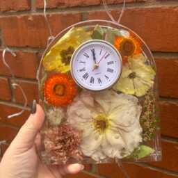Resin Flower Preservation Clock Wedding & Memorial Keepsake - thumbnail 4