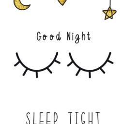 Good Night Sleep Tight Print, Eyelashes Kids Room Quote, Nursery Decor, Prints, Childrens Bedroom Wall Art 287 - thumbnail 2