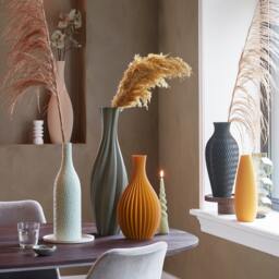 Spiral Vase Twist - Olive Green Lightweight 3D Printed For Pampas Grass Made From Recycled Bio-Plastic - thumbnail 2