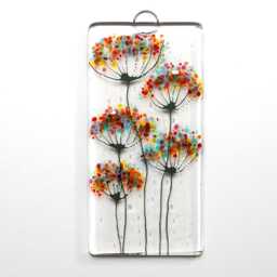 Rainbow Flowers Fused Glass Wall Art Colorful Sun Catcher Eh 1437 - thumbnail 3