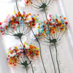 Rainbow Flowers Fused Glass Wall Art Colorful Sun Catcher Eh 1437 - thumbnail 2