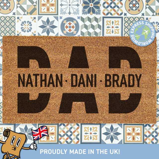 Father's Day Personalized Custom Door Mat, Dad Gifts, Gifts For Dad, Home Decor, Pops & Family Doormat, Father Present - image 1